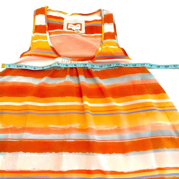 Anthropologie Meadow Rue Orange Merlon Striped Open Back Top, Size Petite Small - Picture 10 of 13